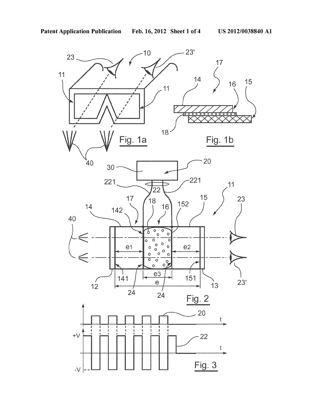 OPTICAL SHUTTERING DEVICE BASED ON LIQUID CRYSTALS WITH ATTENUATION OF     SWITCHING NOISES OF SAID LIQUID CRYSTALS, CORRESPONDING VIEWING GOGGLES     AND DISPLAY DEVICE - diagram, schematic, and image 02