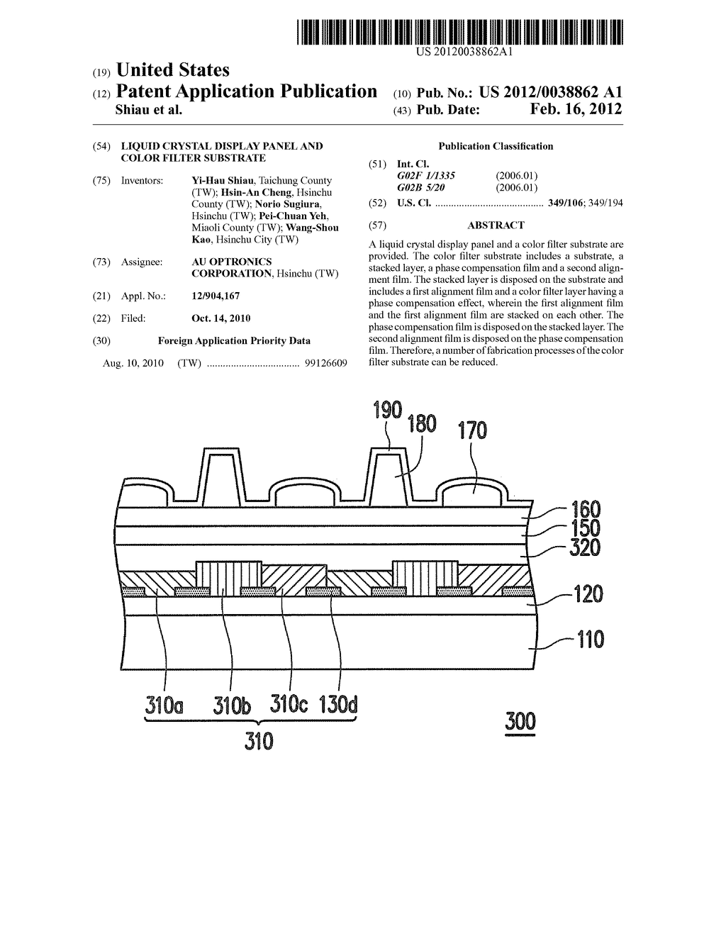 LIQUID CRYSTAL DISPLAY PANEL AND COLOR FILTER SUBSTRATE - diagram, schematic, and image 01