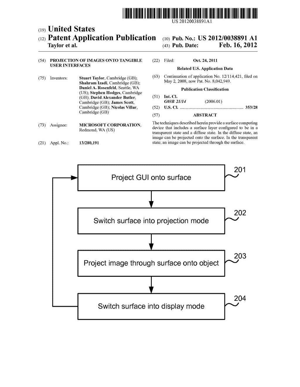 Projection of Images onto Tangible User Interfaces - diagram, schematic, and image 01