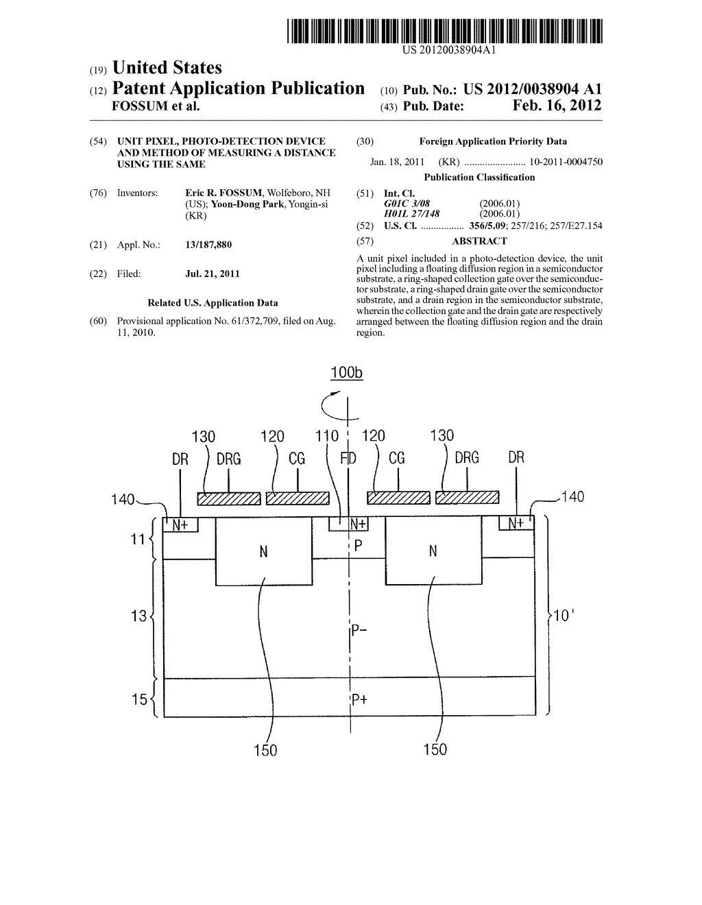 UNIT PIXEL, PHOTO-DETECTION DEVICE AND METHOD OF MEASURING A DISTANCE     USING THE SAME - diagram, schematic, and image 01