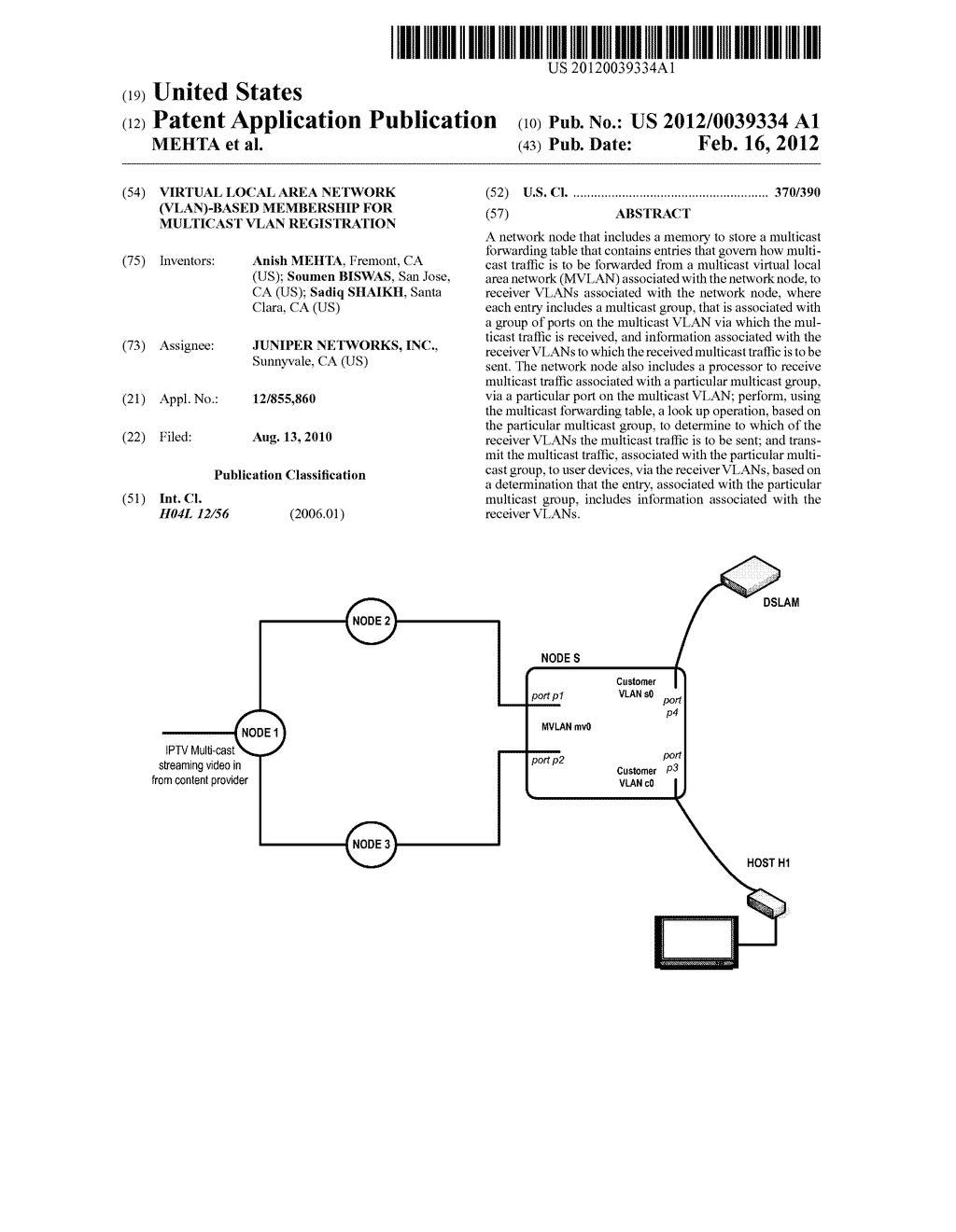 VIRTUAL LOCAL AREA NETWORK (VLAN)-BASED MEMBERSHIP FOR MULTICAST VLAN     REGISTRATION - diagram, schematic, and image 01