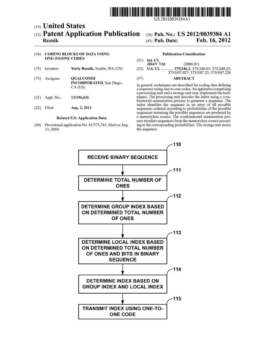 CODING BLOCKS OF DATA USING ONE-TO-ONE CODES - diagram, schematic, and image 01