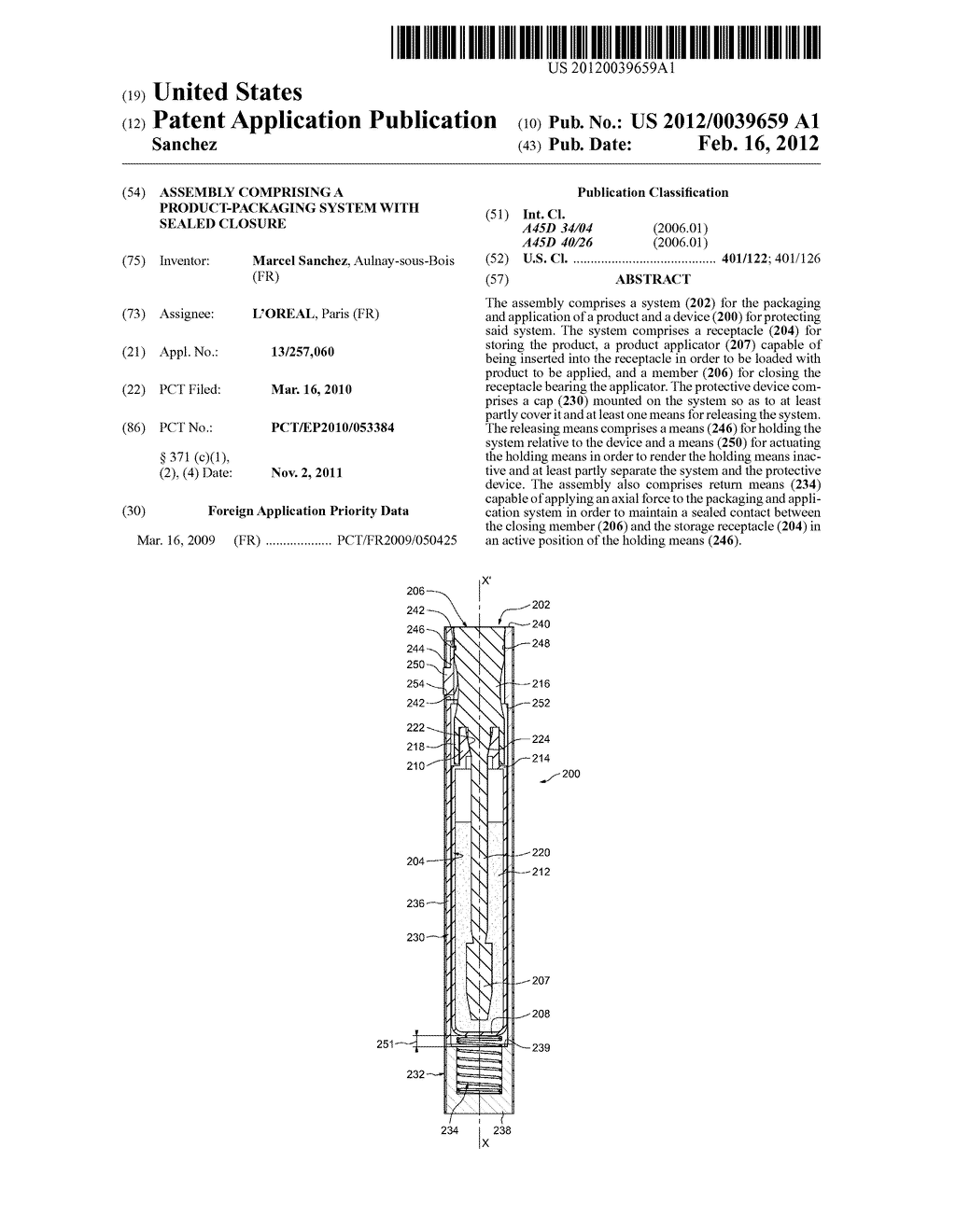 ASSEMBLY COMPRISING A PRODUCT-PACKAGING SYSTEM WITH SEALED CLOSURE - diagram, schematic, and image 01