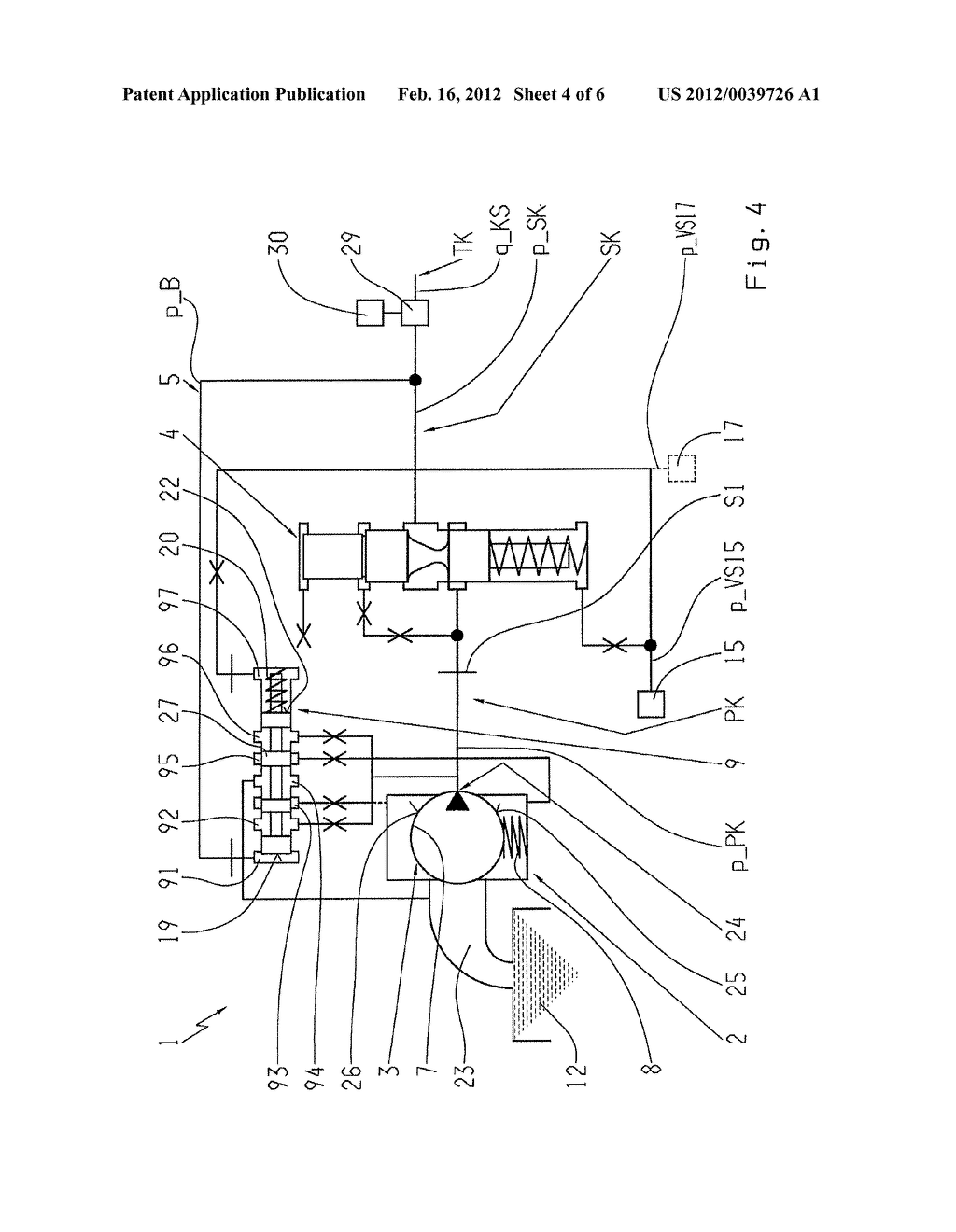 METHOD FOR OPERATING A HYDRAULIC APPARATUS OF A TRANSMISSION DEVICE - diagram, schematic, and image 05