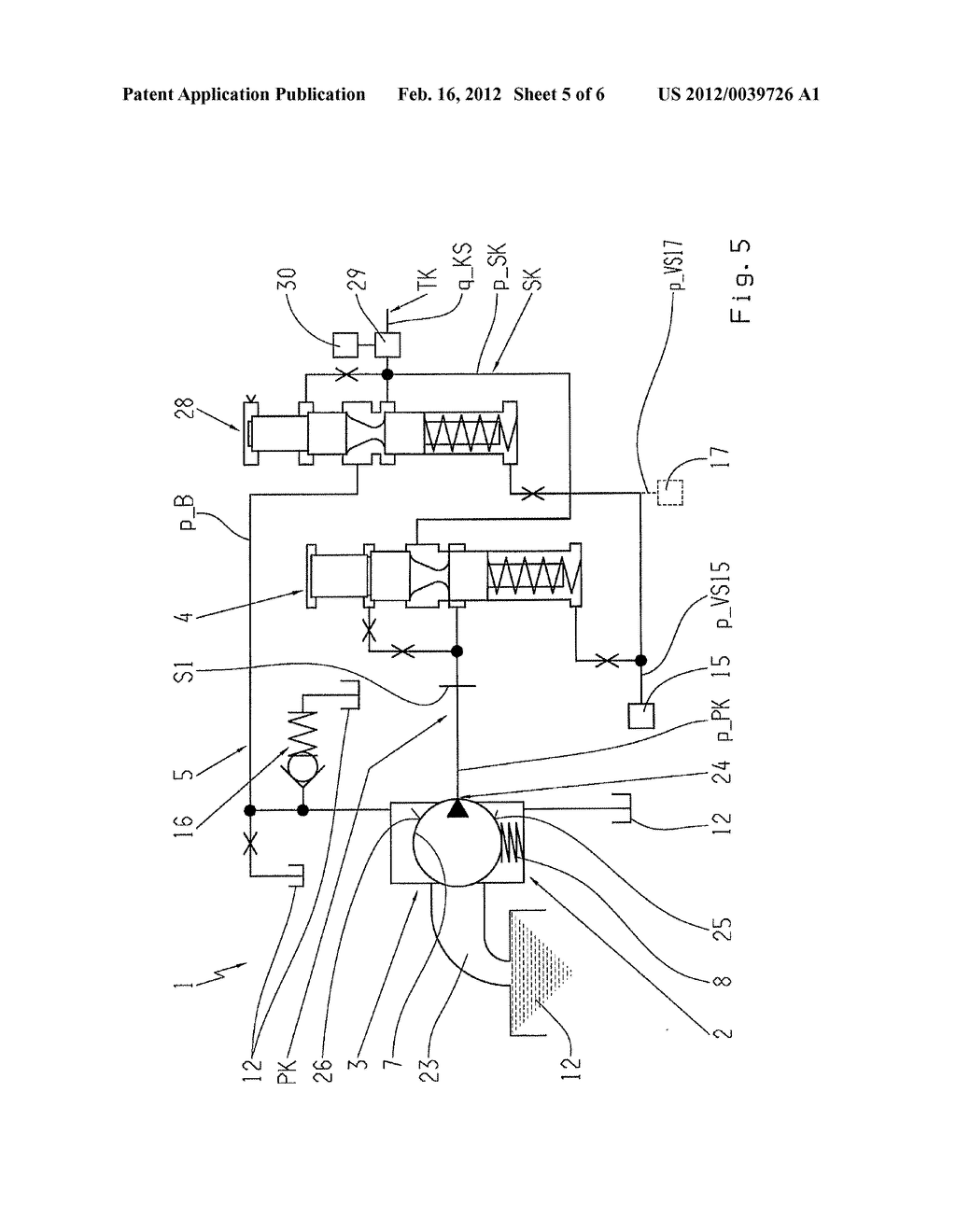 METHOD FOR OPERATING A HYDRAULIC APPARATUS OF A TRANSMISSION DEVICE - diagram, schematic, and image 06