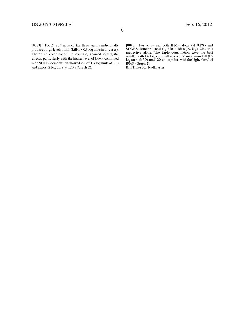 ANTIBACTERIAL COMPOSITION COMPRISING 4-ISOPROPYL-3-METHYLPHENOL AND ZINC     IONS - diagram, schematic, and image 10