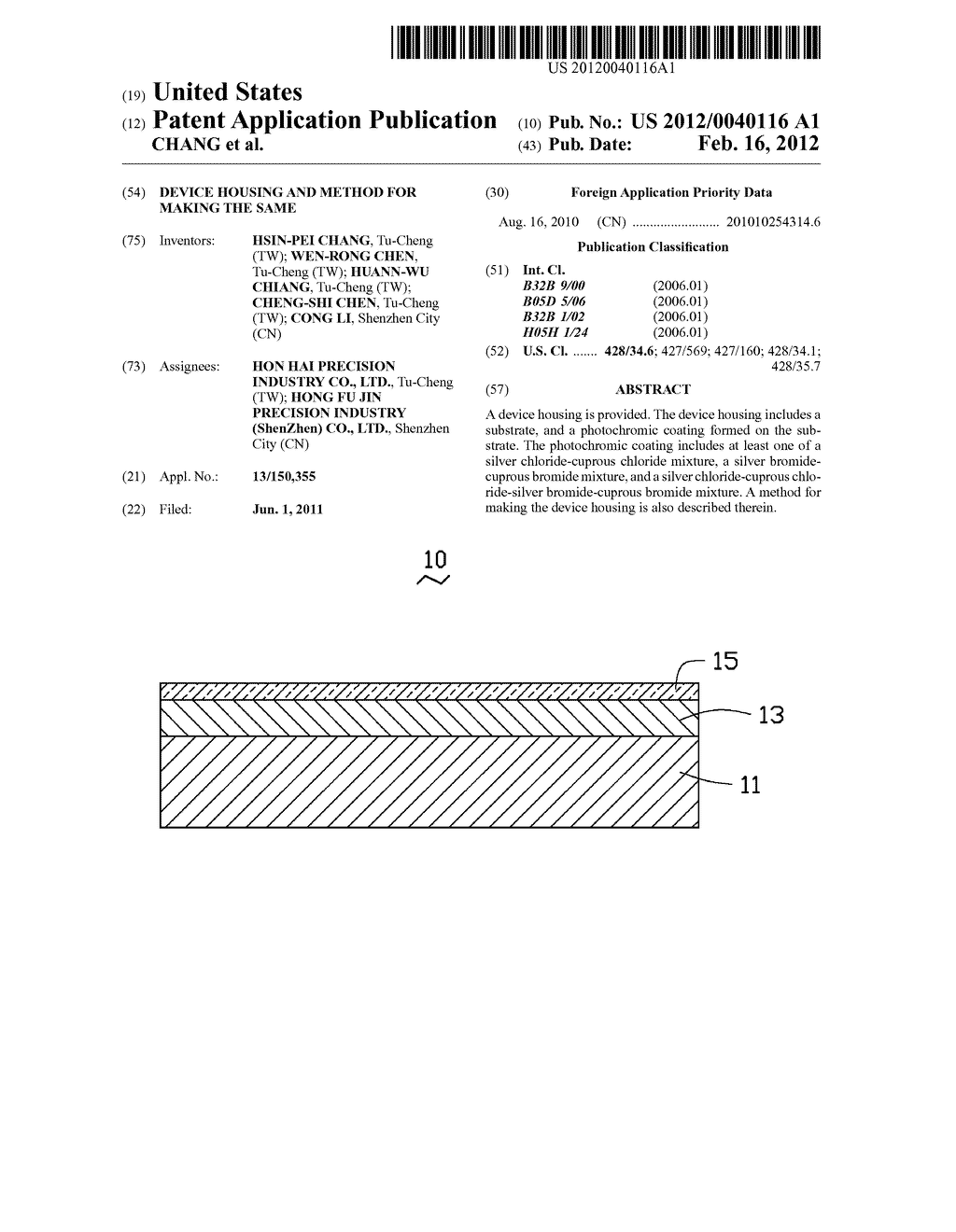 DEVICE HOUSING AND METHOD FOR MAKING THE SAME - diagram, schematic, and image 01