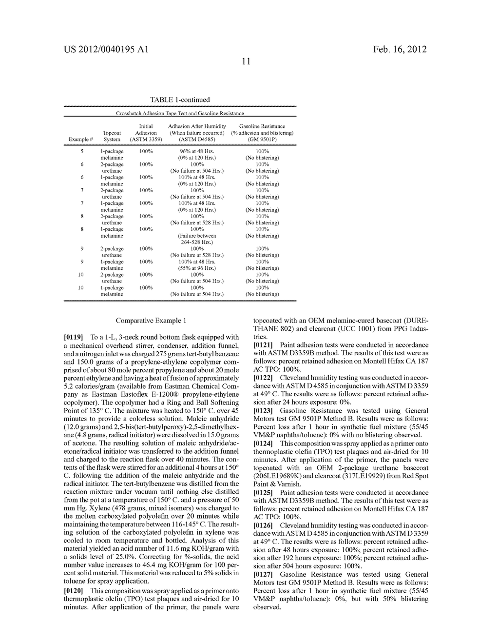 MODIFIED CARBOXYLATED POLYOLEFINS AND THEIR USE AS ADHESION PROMOTERS FOR     POLYOLEFIN SURFACES - diagram, schematic, and image 12