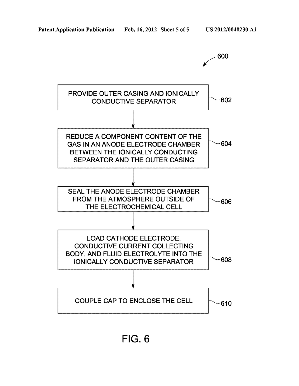 RECHARGEABLE ELECTROCHEMICAL CELL AND METHOD OF MANUFACTURING A     RECHARGEABLE ELECTROCHEMICAL CELL - diagram, schematic, and image 06