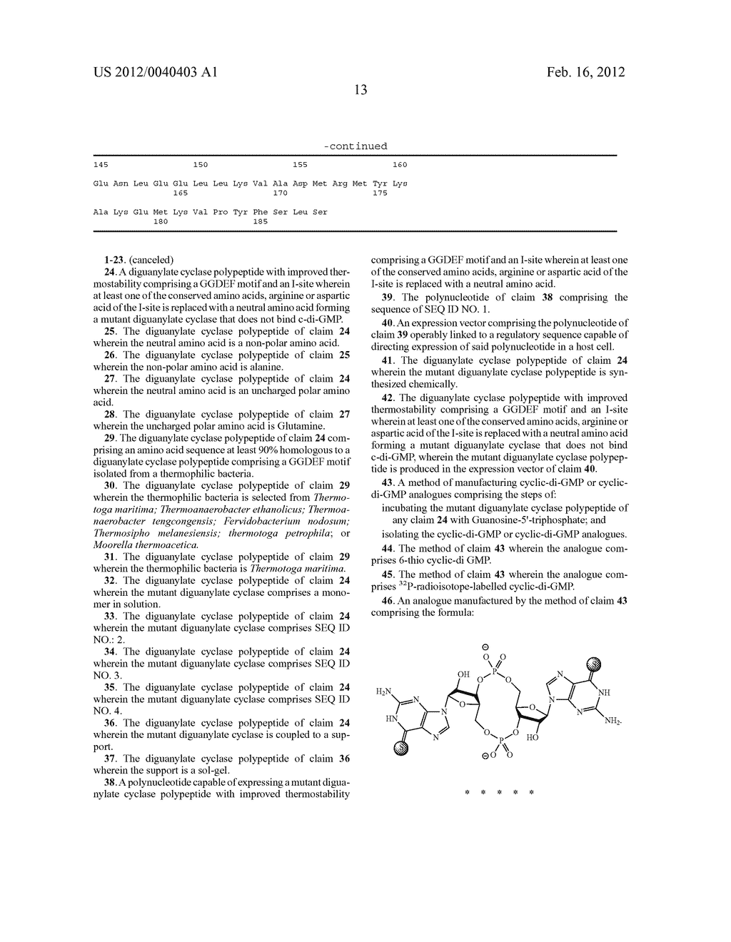 DIGUANYLATE CYCLASE METHOD OF PRODUCING THE SAME AND ITS USE IN THE     MANUFACTURE OF CYCLIC-DI-GMP AND ANALOGUES THEREOF - diagram, schematic, and image 21