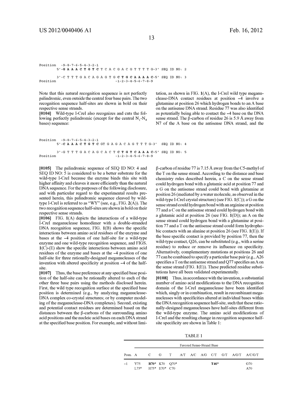 RATIONALLY-DESIGNED MEGANUCLEASES WITH ALTERED SEQUENCE SPECIFICITY AND     DNA-BINDING AFFINITY - diagram, schematic, and image 17