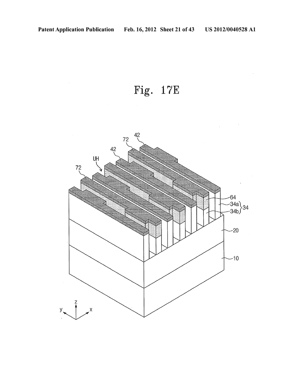 METHODS FOR PATTERNING MICROELECTRONIC DEVICES USING TWO SACRIFICIAL     LAYERS - diagram, schematic, and image 22