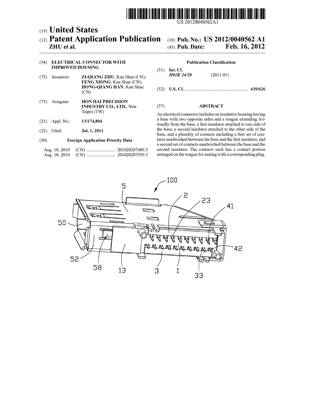 ELECTRICAL CONNECTOR WITH IMPROVED HOUSING - diagram, schematic, and image 01