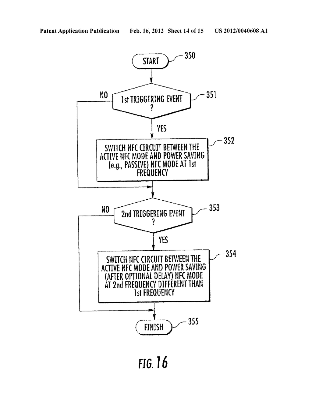 NEAR-FIELD COMMUNICATION (NFC) SYSTEM PROVIDING LOW POWER PEER-TO-PEER     RECOGNITION MODE AND RELATED METHODS - diagram, schematic, and image 15