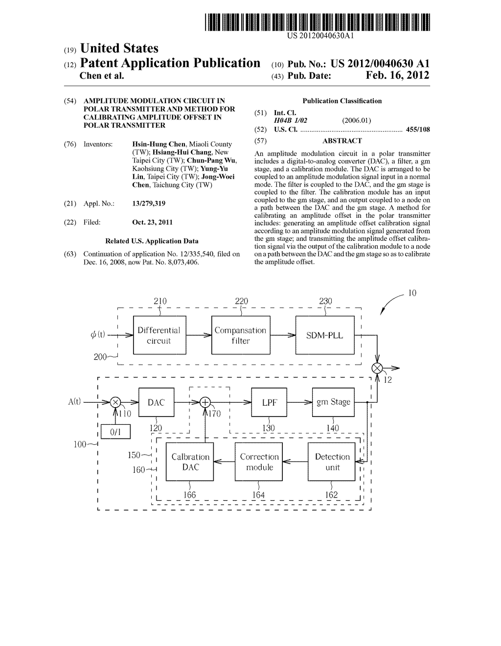 AMPLITUDE MODULATION CIRCUIT IN POLAR TRANSMITTER AND METHOD FOR     CALIBRATING AMPLITUDE OFFSET IN POLAR TRANSMITTER - diagram, schematic, and image 01