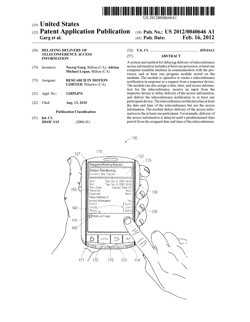 DELAYING DELIVERY OF TELECONFERENCE ACCESS INFORMATION - diagram, schematic, and image 01