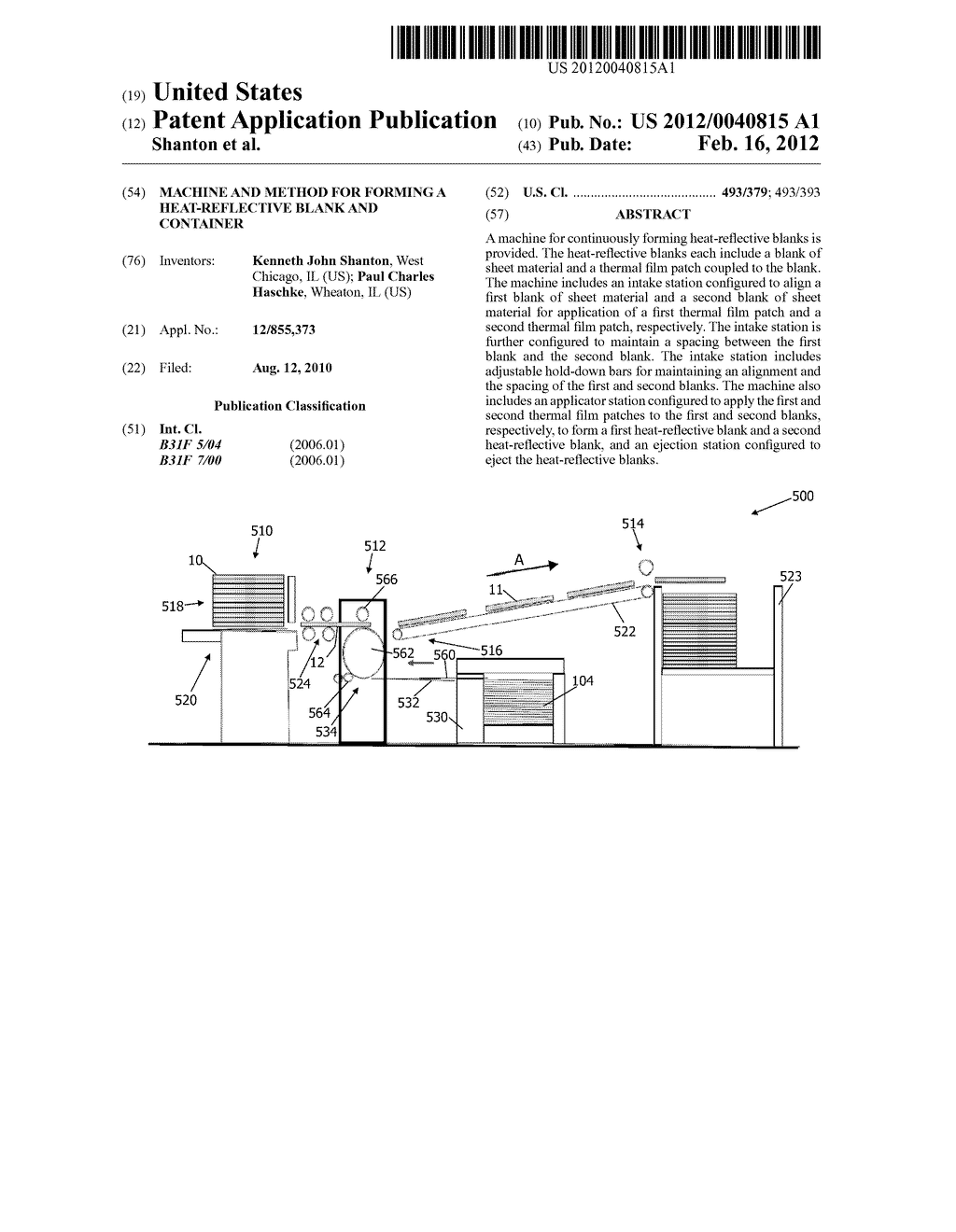 MACHINE AND METHOD FOR FORMING A HEAT-REFLECTIVE BLANK AND CONTAINER - diagram, schematic, and image 01