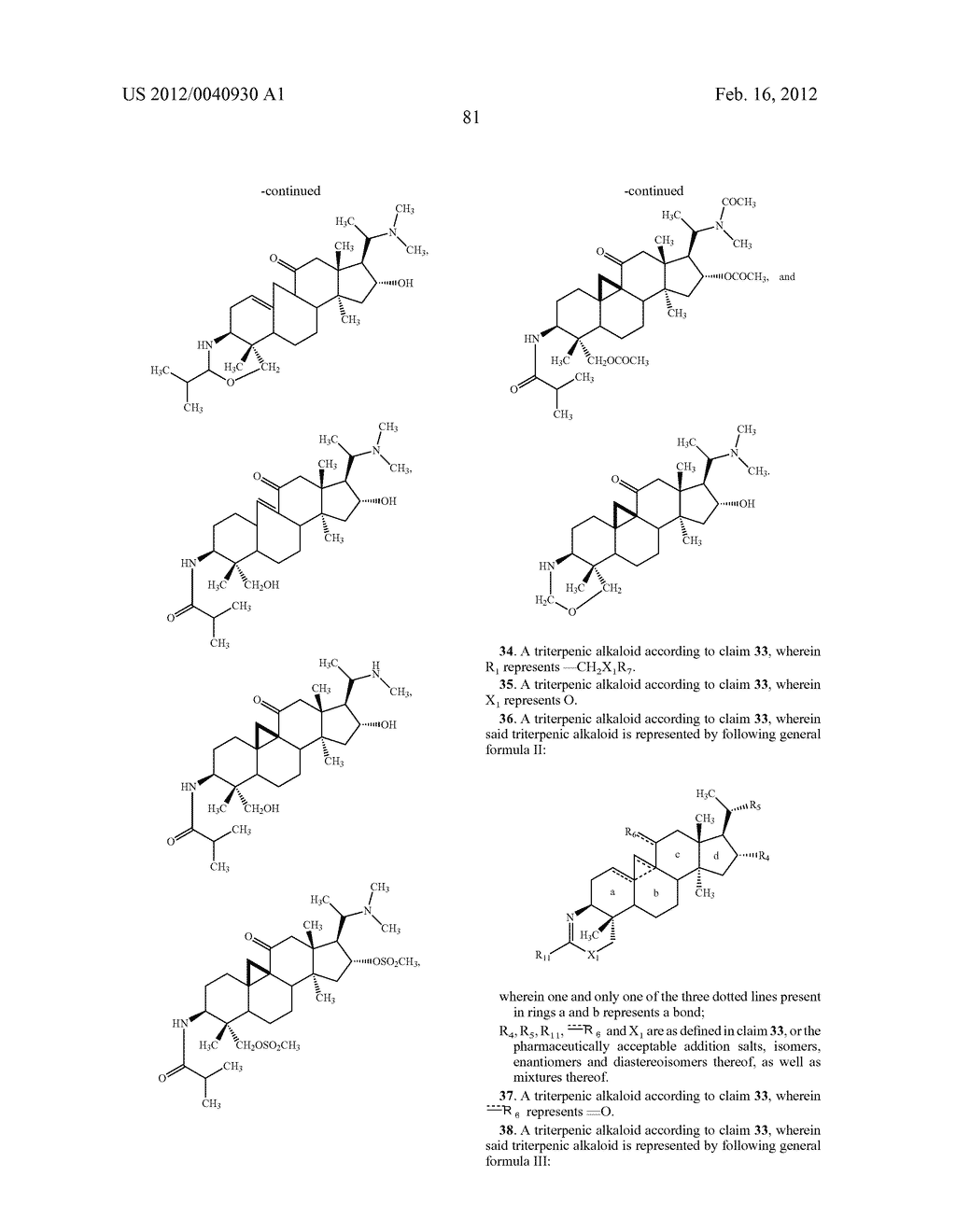 TETRACYCLIC TERPENE SERIES COMPOUNDS, METHODS FOR PREPARING SAME, USES     THEREOF AS MEDICINES AND PHARMACEUTICAL COMPOUNDS CONTAINING SAME - diagram, schematic, and image 82