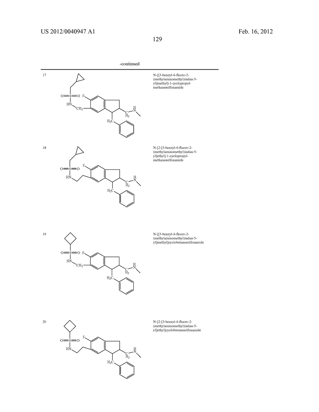 TETRALINE AND INDANE DERIVATIVES, PHARMACEUTICAL COMPOSITIONS CONTAINING     THEM, AND THEIR USE IN THERAPY - diagram, schematic, and image 130