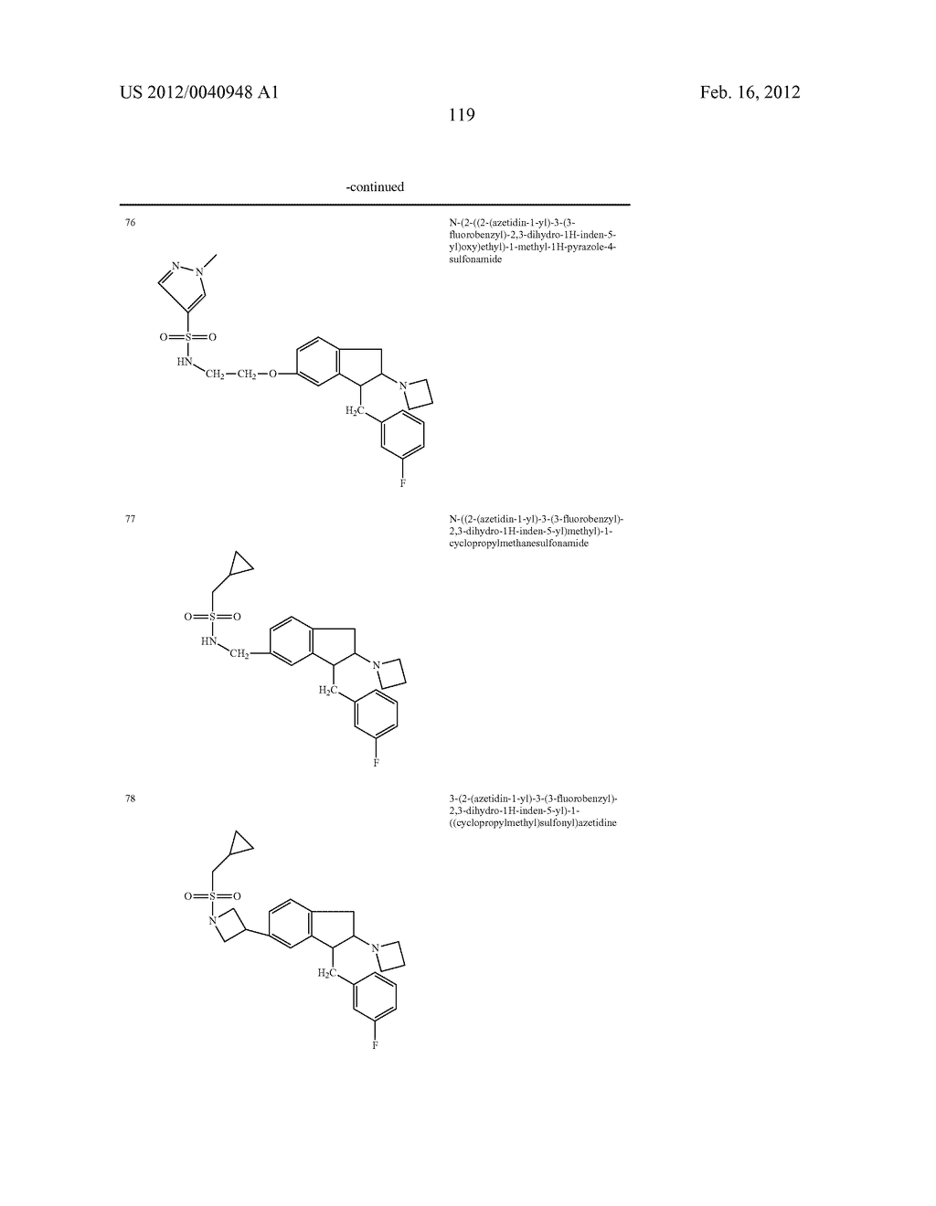 AMINOINDANE DERIVATIVES, PHARMACEUTICAL COMPOSITIONS CONTAINING THEM, AND     THEIR USE IN THERAPY - diagram, schematic, and image 120