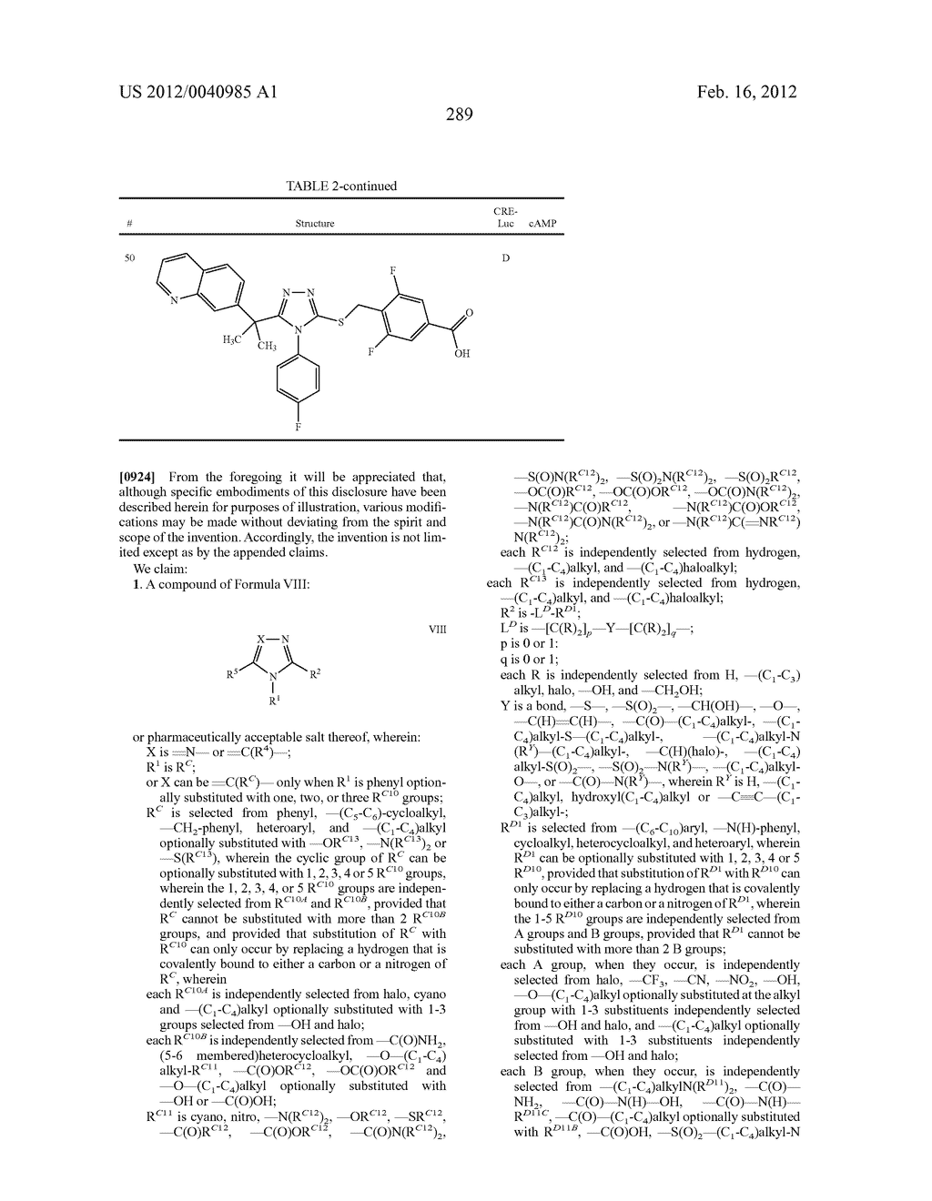 TRIAZOLE AND IMIDAZOLE DERIVATIVES FOR USE AS TGR5 AGONISTS IN THE     TREATMENT OF DIABETES AND OBESITY - diagram, schematic, and image 292