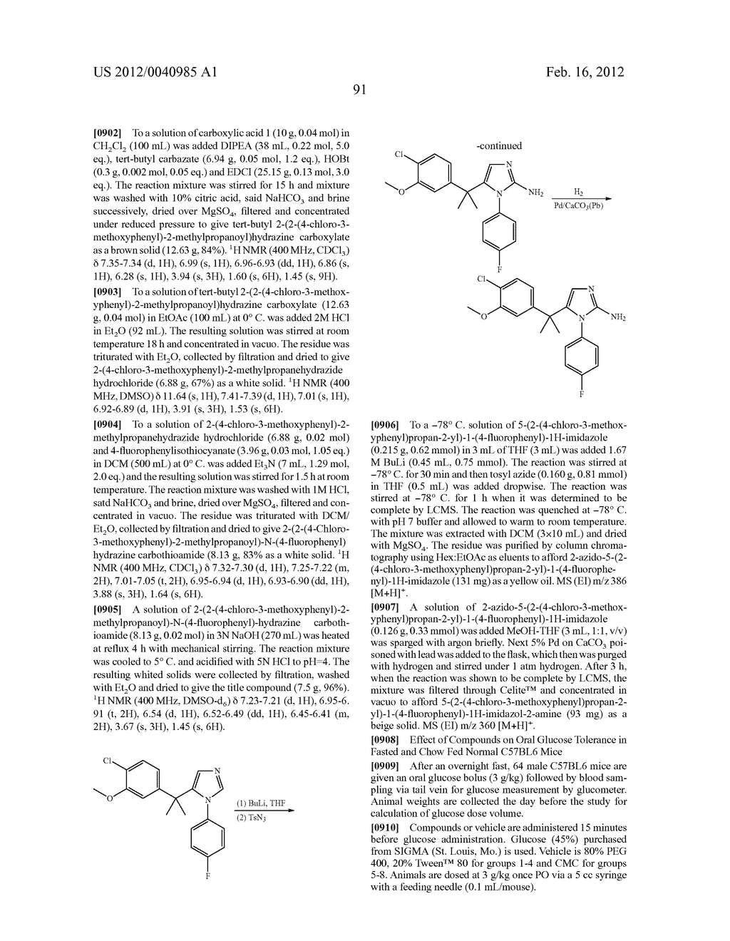 TRIAZOLE AND IMIDAZOLE DERIVATIVES FOR USE AS TGR5 AGONISTS IN THE     TREATMENT OF DIABETES AND OBESITY - diagram, schematic, and image 94