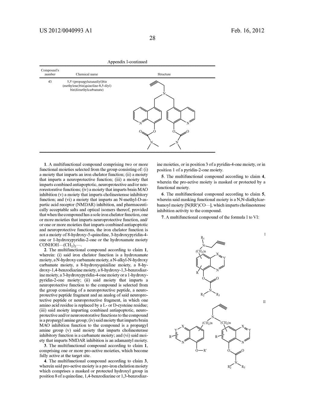 NEUROPROTECTIVE MULTIFUNCTIONAL COMPOUNDS AND PHARMACEUTICAL COMPOSITIONS     COMPRISING THEM - diagram, schematic, and image 45