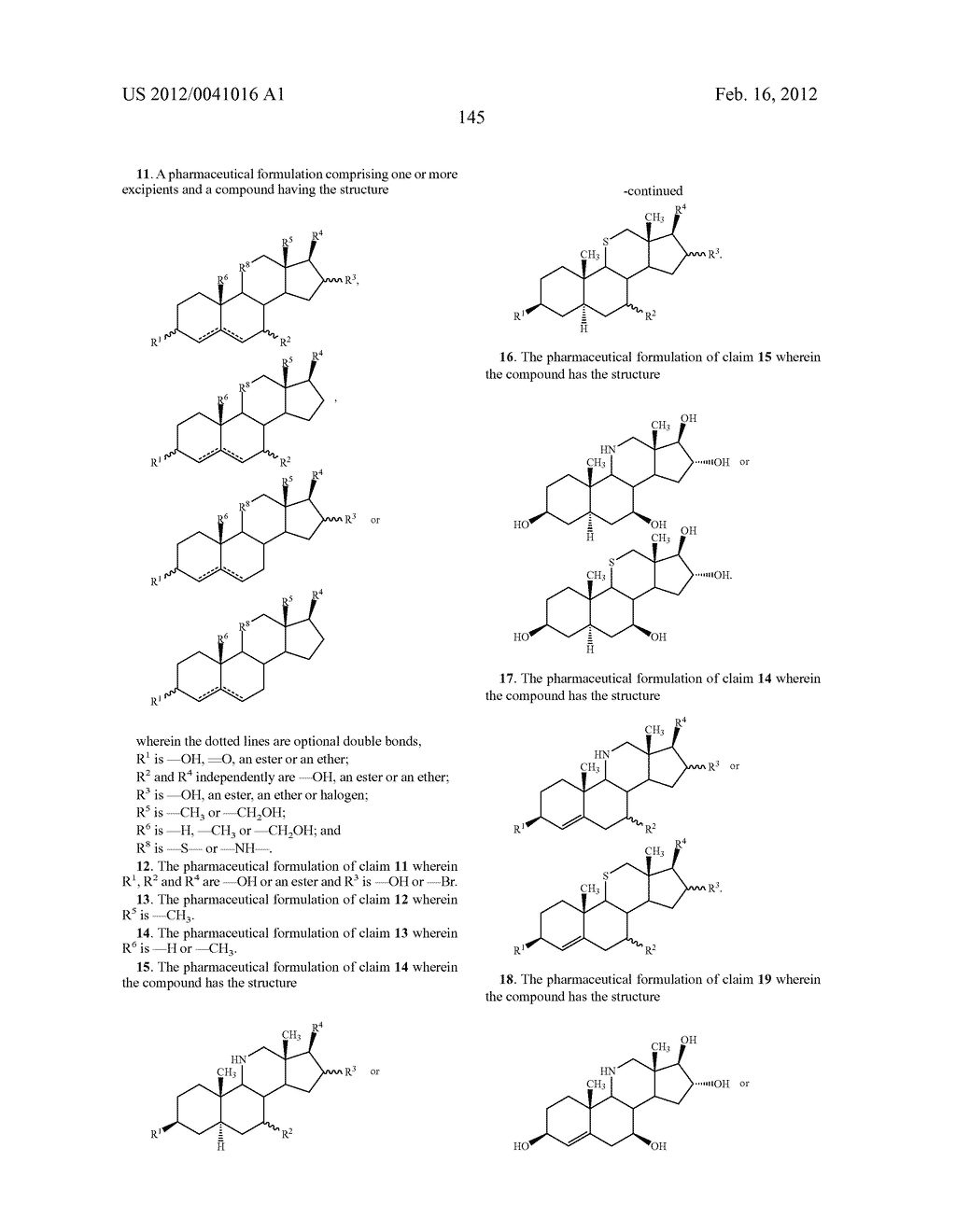 11-Aza, 11-Thia and 11-Oxa Sterol Compounds and Compositions - diagram, schematic, and image 152