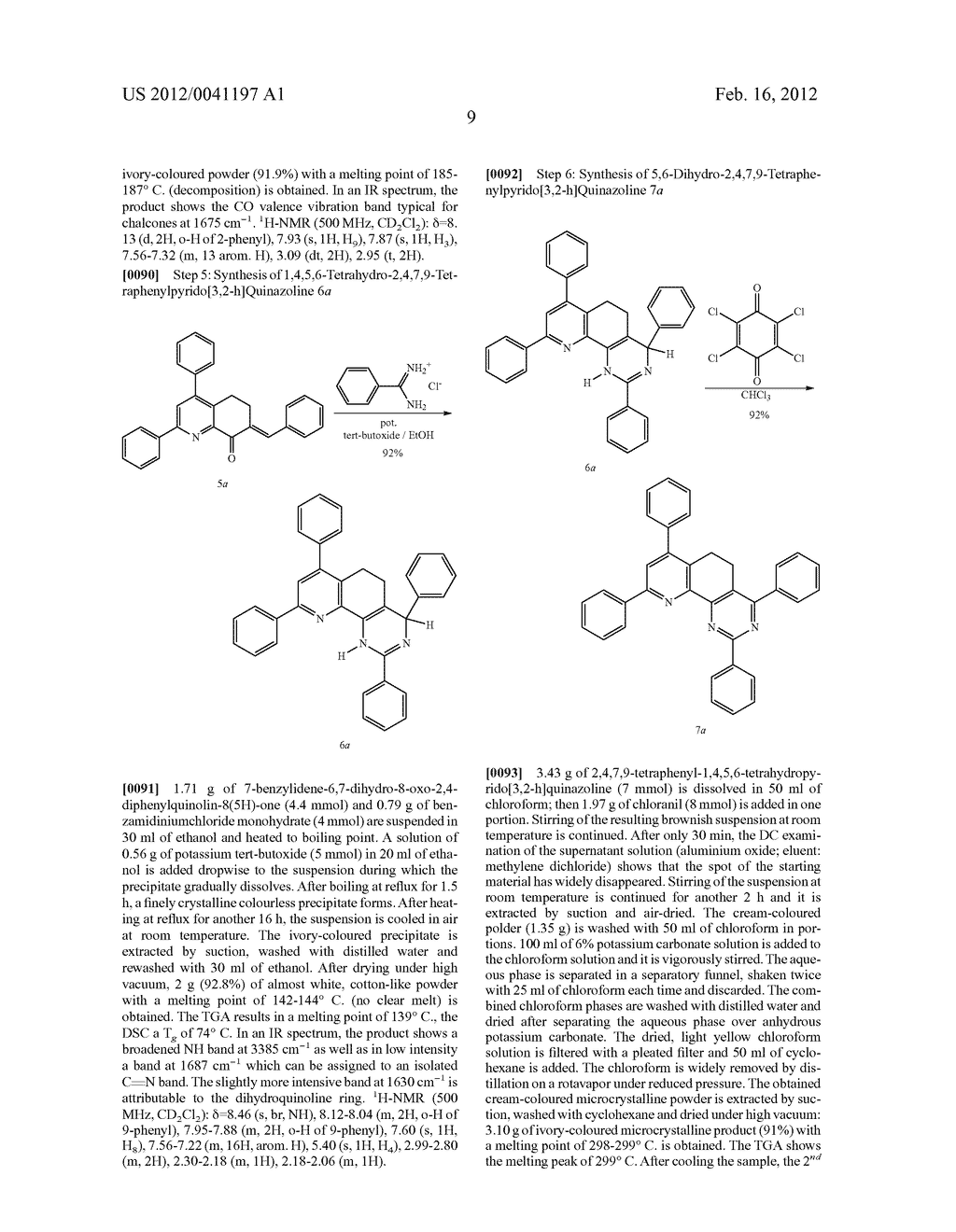 Pyrido[3,2-h]quinazolines and/or 5,6-dihydro Derivatives Thereof, a Method     for the Production Thereof and Doped Organic Semiconductor Material     Containing These - diagram, schematic, and image 10