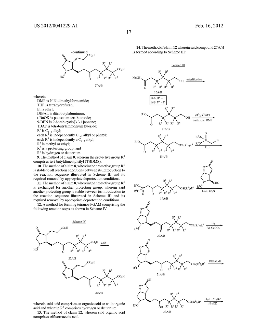 METHODS FOR MANUFACTURING TETRANOR-PROSTAGLANDIN D, J, E, A AND F     METABOLITES - diagram, schematic, and image 59
