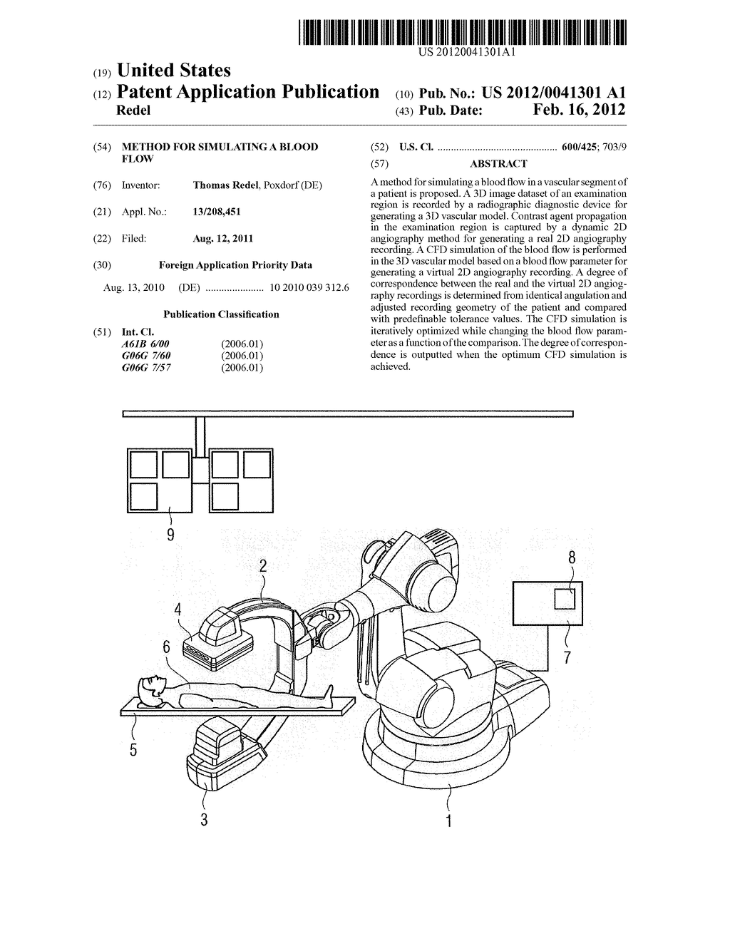 METHOD FOR SIMULATING A BLOOD FLOW - diagram, schematic, and image 01