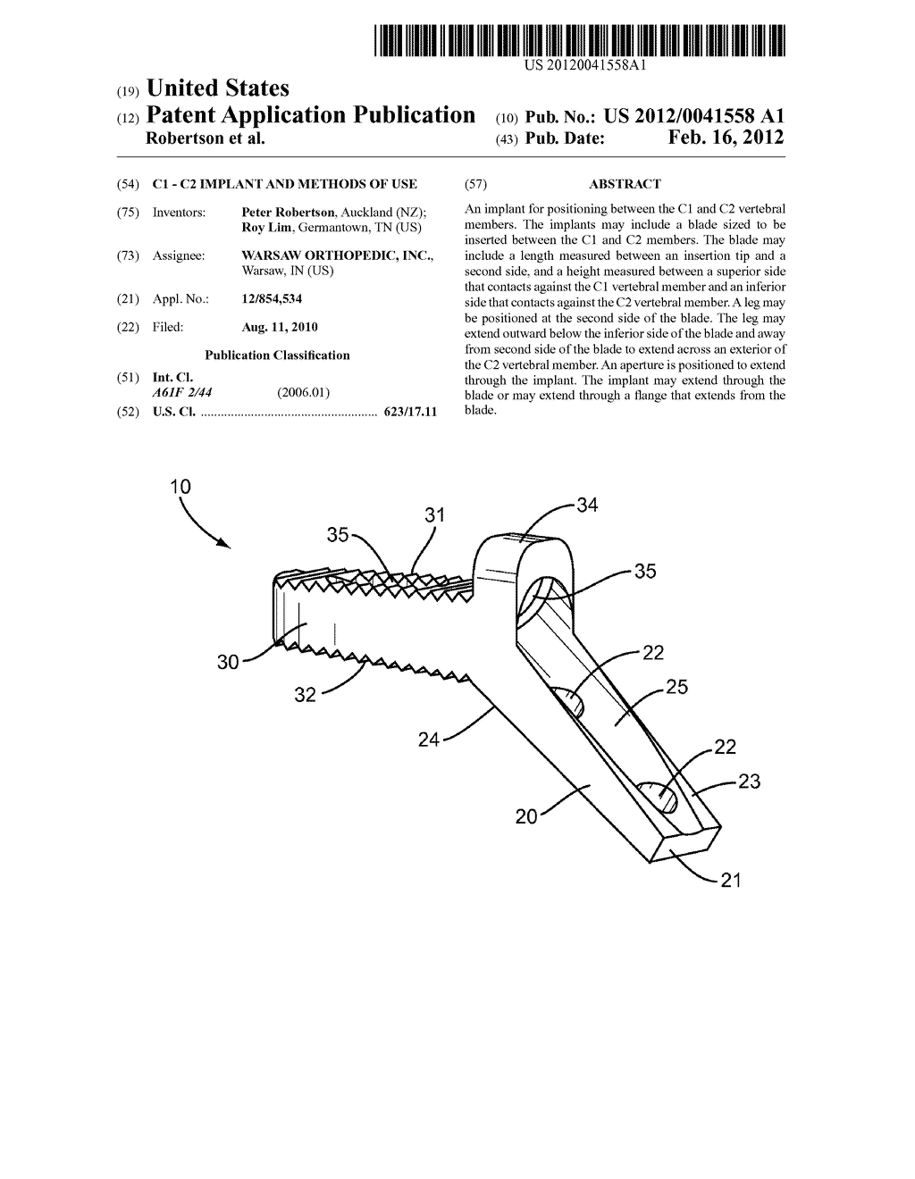 C1 - C2 IMPLANT AND METHODS OF USE - diagram, schematic, and image 01