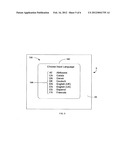 HANDHELD ELECTRONIC DEVICE HAVING SELECTABLE LANGUAGE INDICATOR FOR     LANGUAGE SELECTION AND METHOD THEREFOR diagram and image