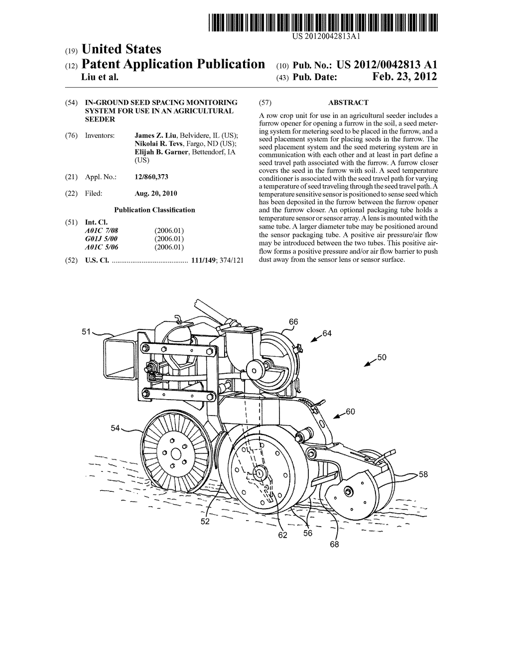 IN-GROUND SEED SPACING MONITORING SYSTEM FOR USE IN AN AGRICULTURAL SEEDER - diagram, schematic, and image 01