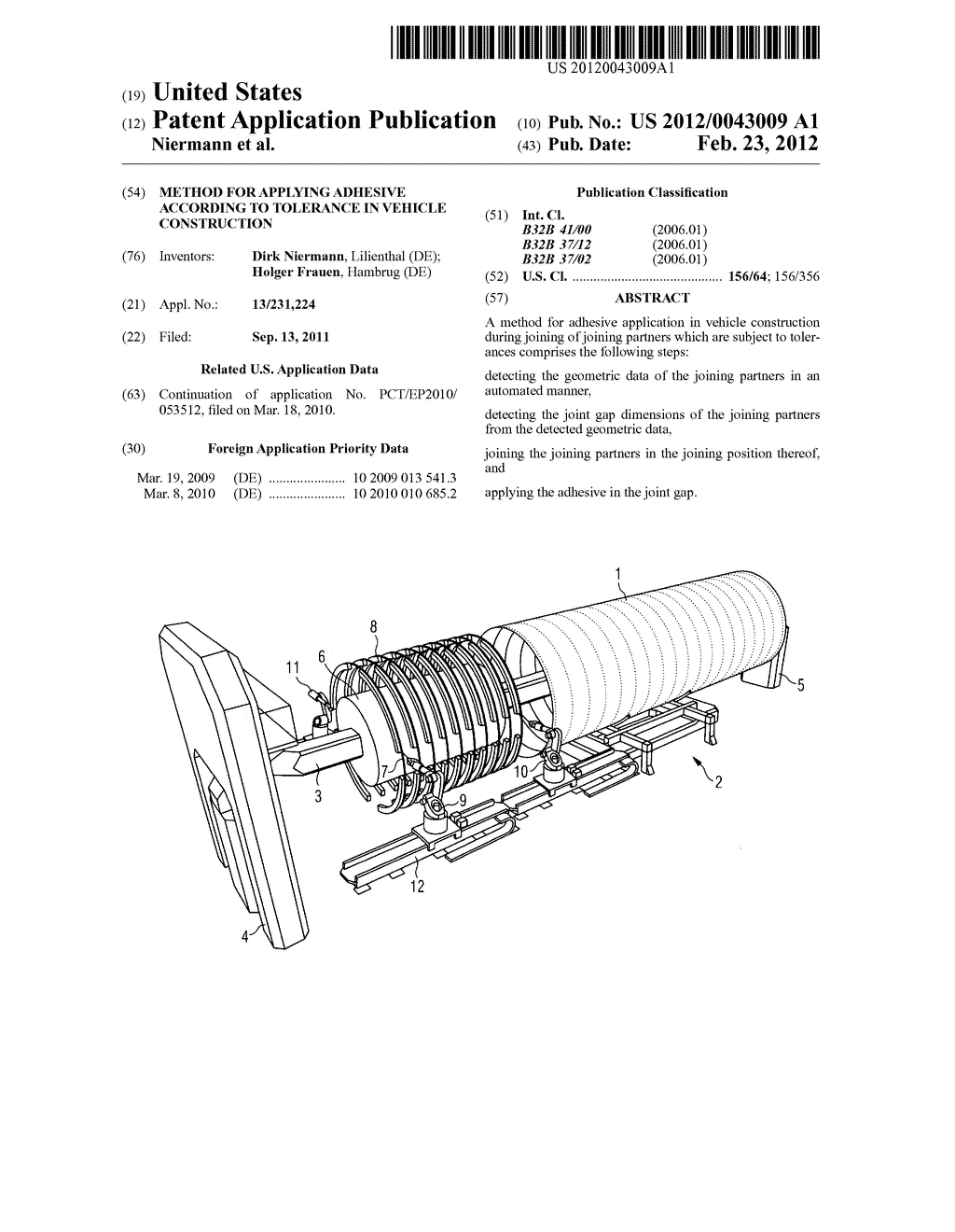 METHOD FOR APPLYING ADHESIVE ACCORDING TO TOLERANCE IN VEHICLE     CONSTRUCTION - diagram, schematic, and image 01