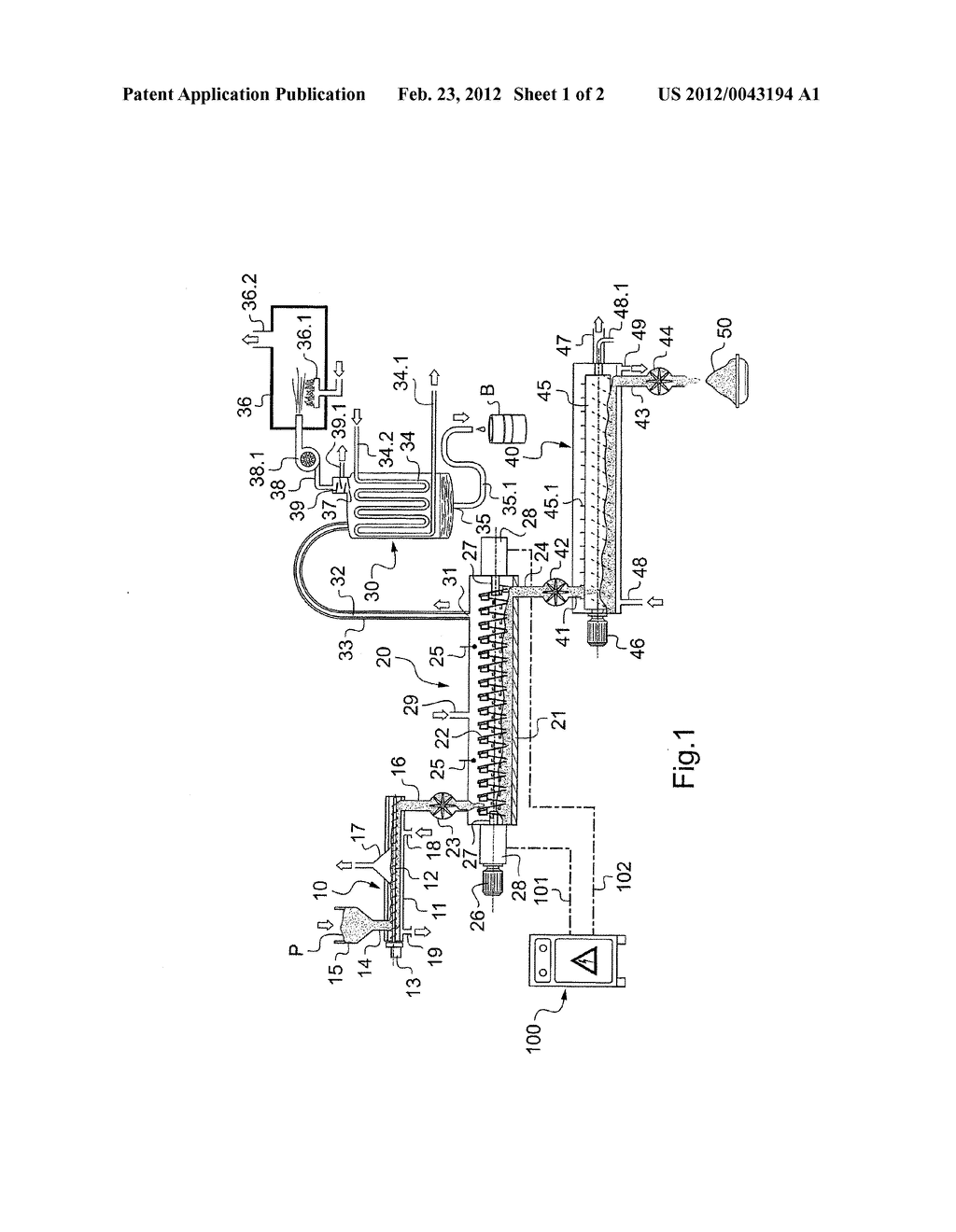 METHOD AND APPARATUS FOR THE ENERGY DENSIFICATION OF A MATERIAL IN THE     FORM OF DIVIDED SOLIDS, WITH A VIEW TO OBTAINING PYROLYSIS OILS FOR     ENERGY PURPOSES - diagram, schematic, and image 02