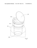 Container with cap and item compartment diagram and image