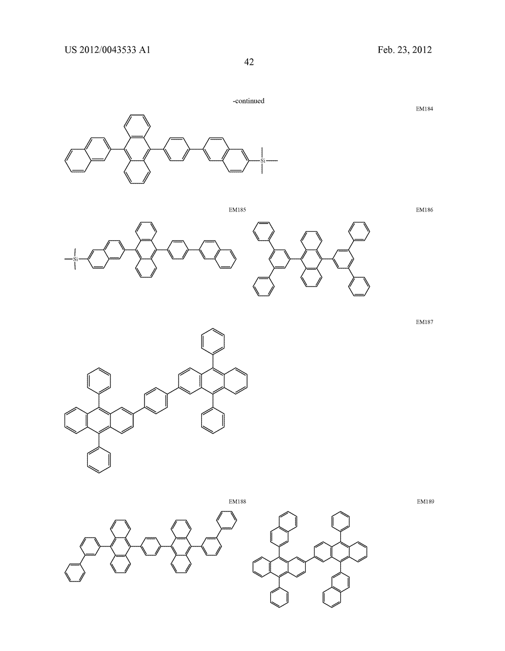 AROMATIC AMINE DERIVATIVE AND ORGANIC ELECTROLUMINESCENT ELEMENT     COMPRISING THE SAME - diagram, schematic, and image 43