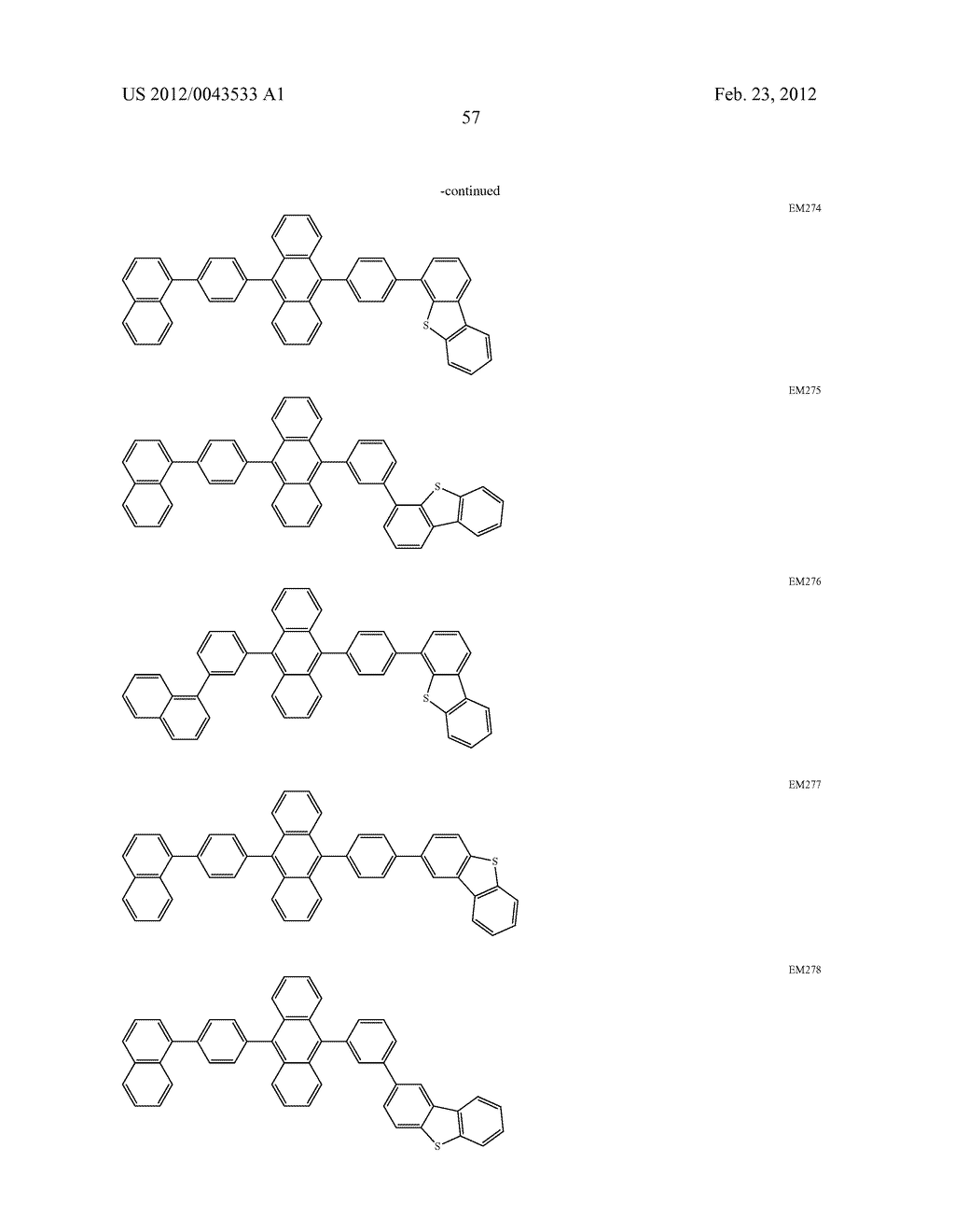 AROMATIC AMINE DERIVATIVE AND ORGANIC ELECTROLUMINESCENT ELEMENT     COMPRISING THE SAME - diagram, schematic, and image 58