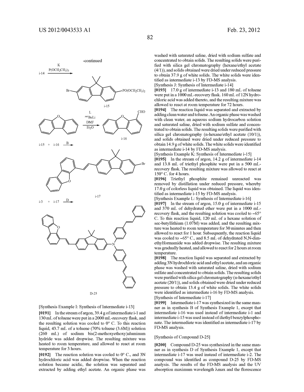 AROMATIC AMINE DERIVATIVE AND ORGANIC ELECTROLUMINESCENT ELEMENT     COMPRISING THE SAME - diagram, schematic, and image 83