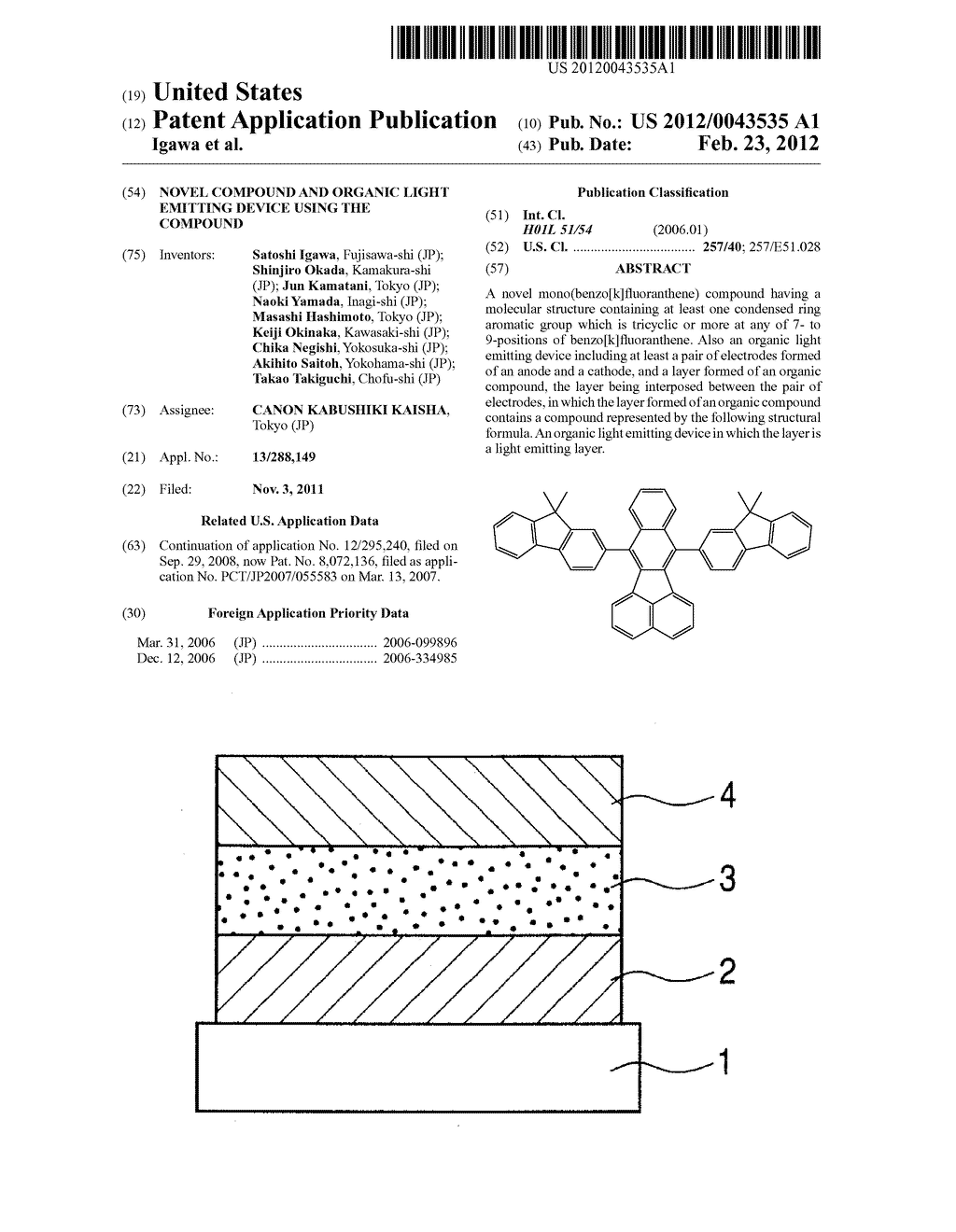 NOVEL COMPOUND AND ORGANIC  LIGHT EMITTING DEVICE USING THE COMPOUND - diagram, schematic, and image 01