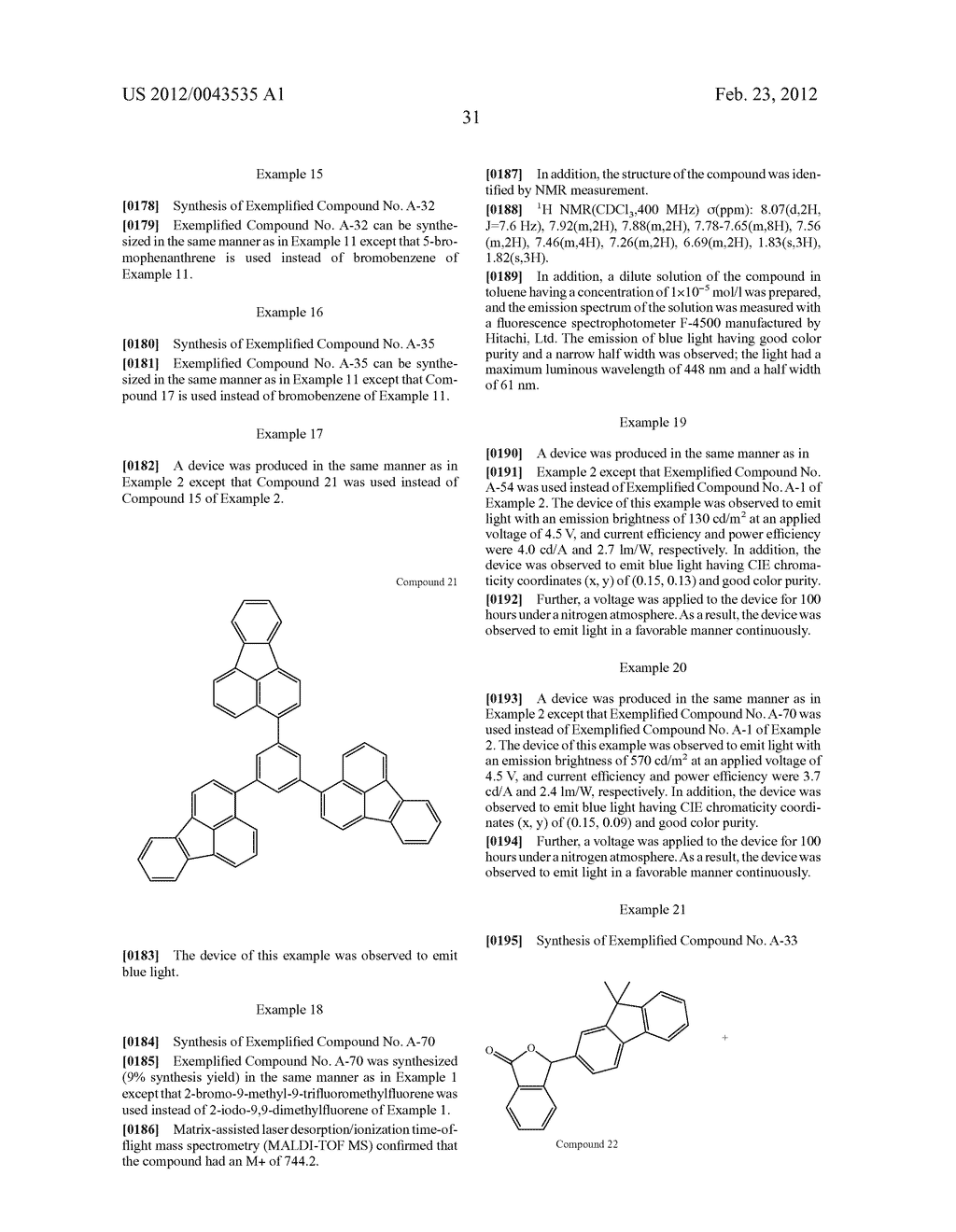 NOVEL COMPOUND AND ORGANIC  LIGHT EMITTING DEVICE USING THE COMPOUND - diagram, schematic, and image 38