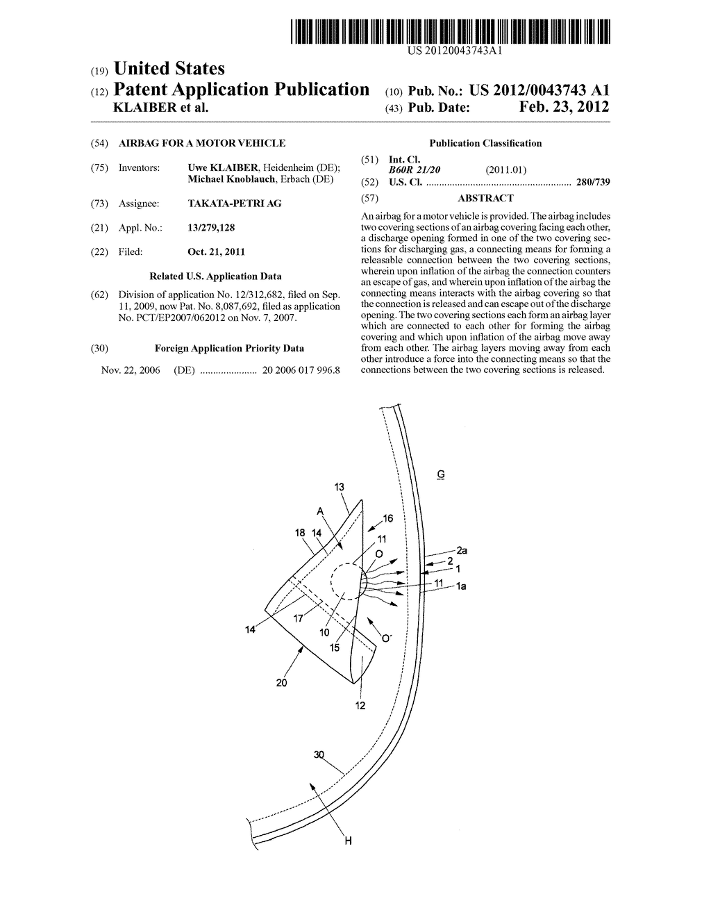 AIRBAG FOR A MOTOR VEHICLE - diagram, schematic, and image 01