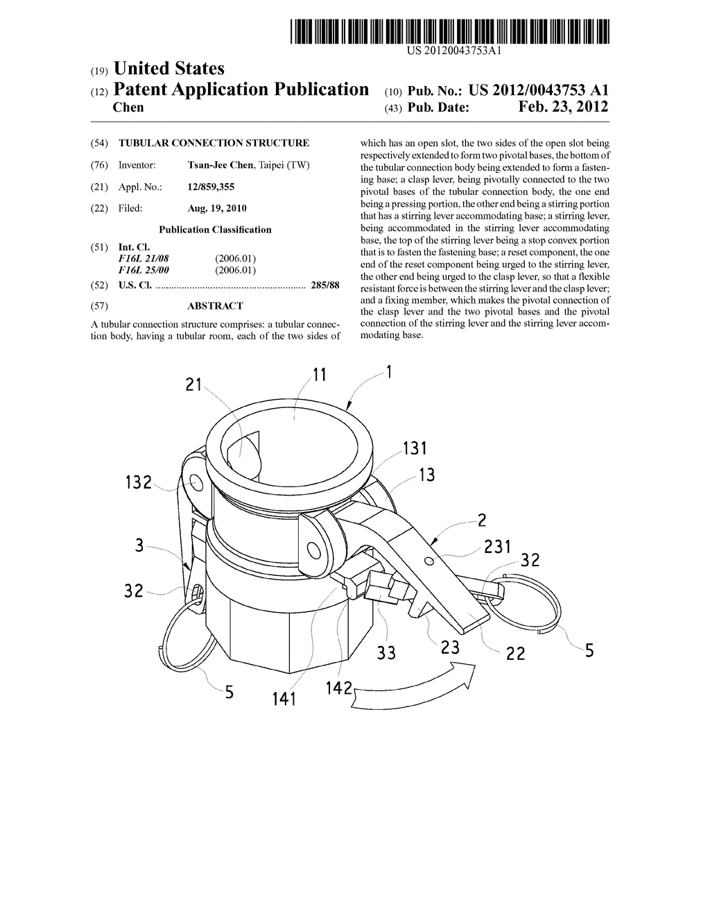 TUBULAR CONNECTION STRUCTURE - diagram, schematic, and image 01