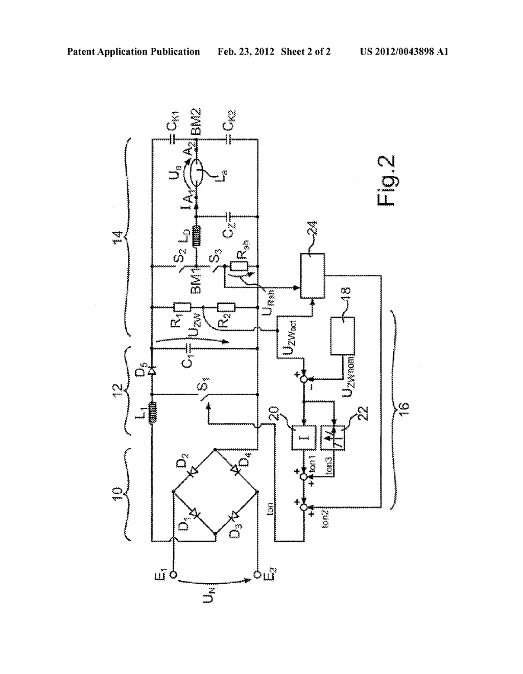 ELECTRONIC BALLAST AND METHOD FOR OPERATION OF AT LEAST ONE DISCHARGE LAMP - diagram, schematic, and image 03