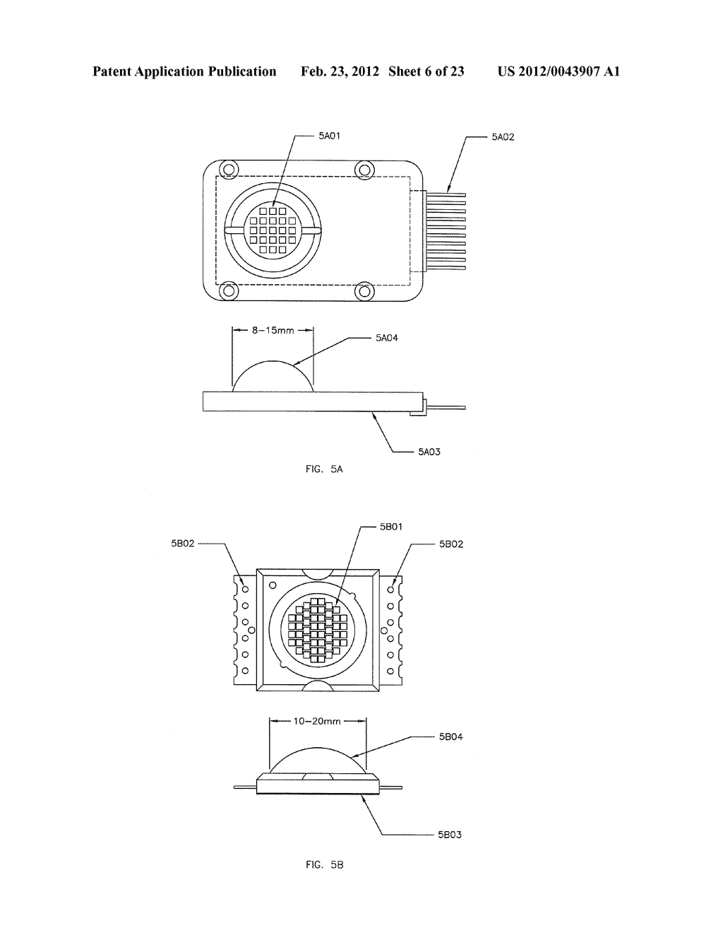 COMPACT HIGH BRIGHTNESS LED GROW LIGHT APPARATUS, USING AN EXTENDED POINT     SOURCE LED ARRAY WITH LIGHT EMITTING DIODES - diagram, schematic, and image 07