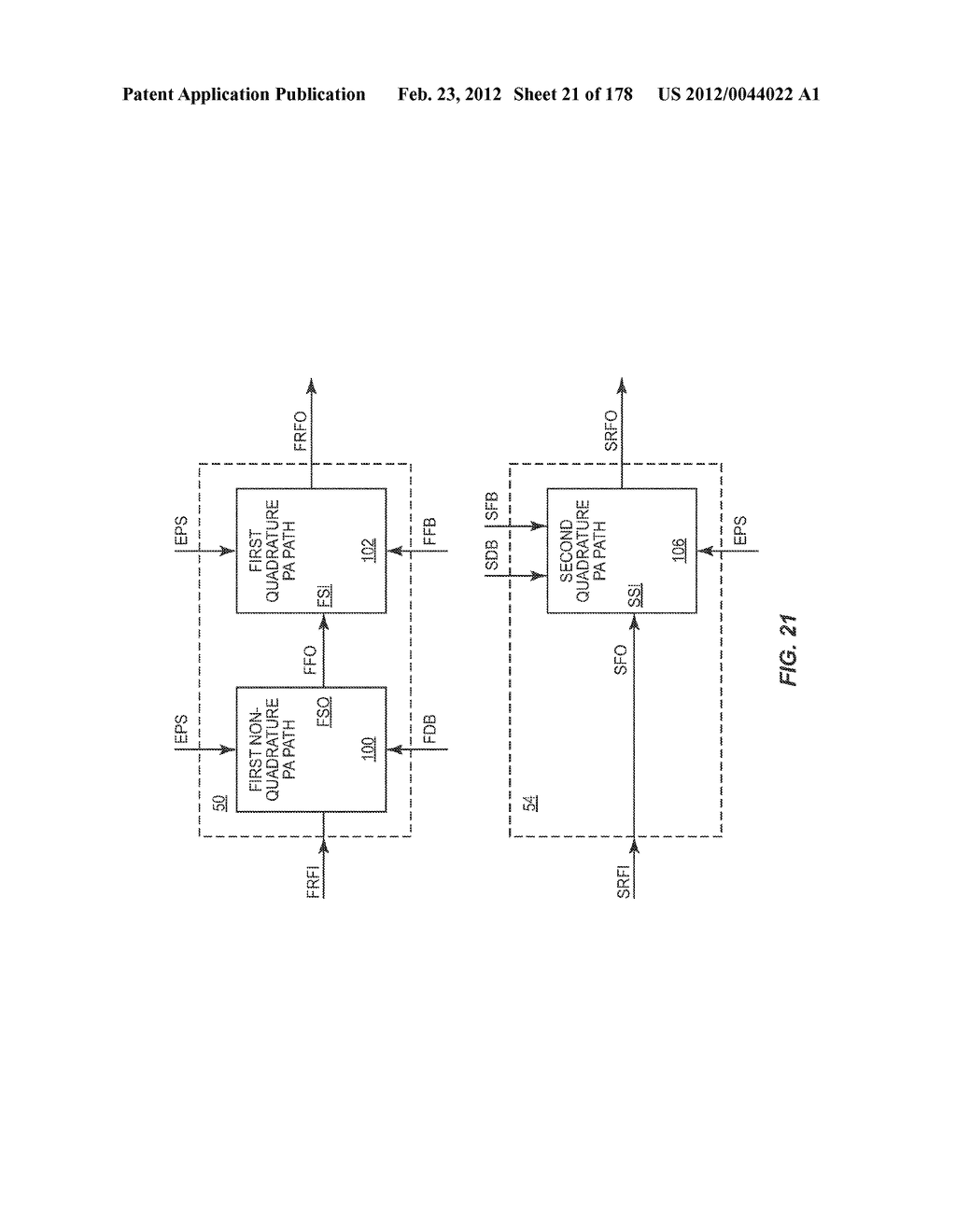 DYNAMIC DEVICE SWITCHING (DDS) OF AN IN-PHASE RF PA STAGE AND A     QUADRATURE-PHASE RF PA STAGE - diagram, schematic, and image 22