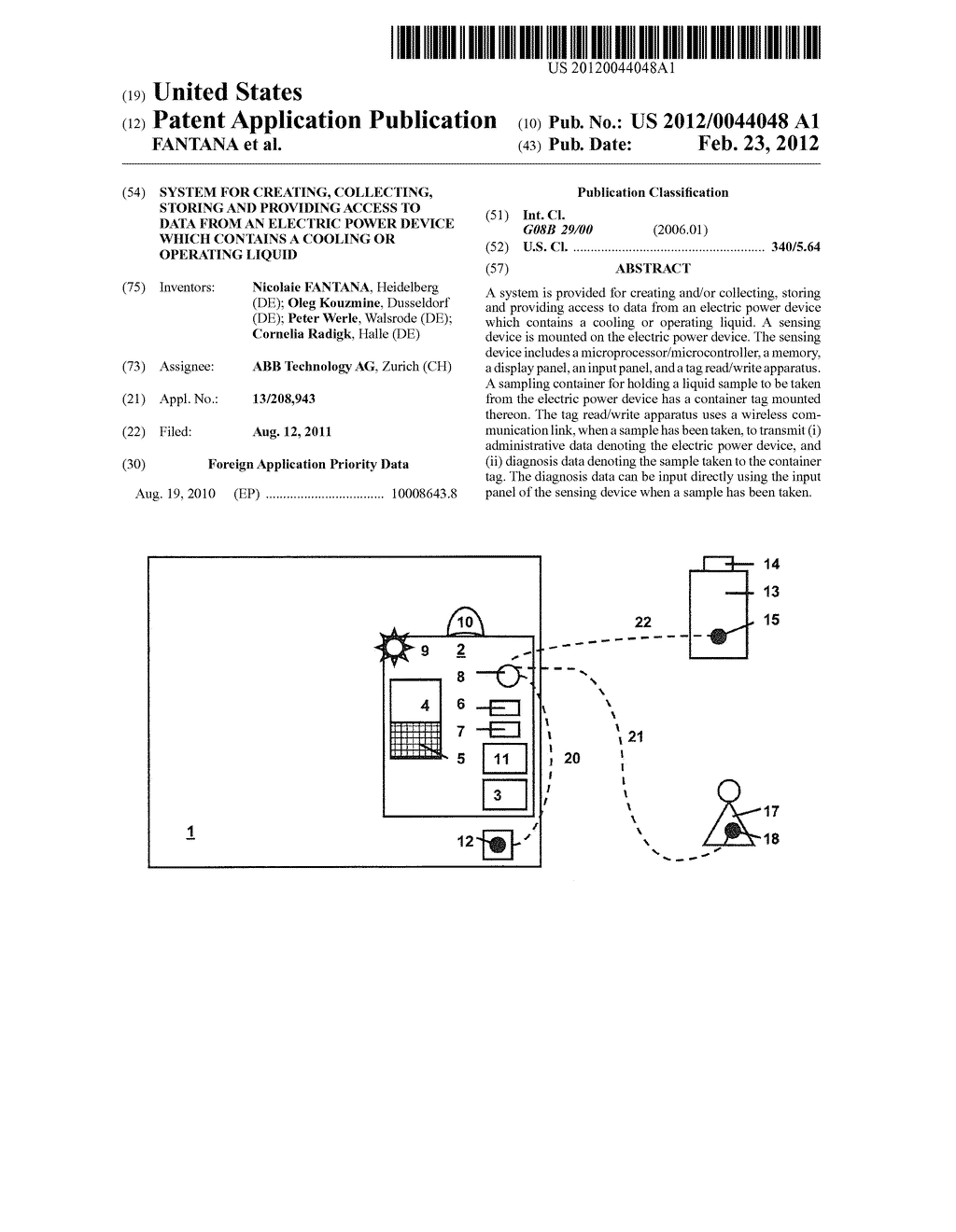 SYSTEM FOR CREATING, COLLECTING, STORING AND PROVIDING ACCESS TO DATA FROM     AN ELECTRIC POWER DEVICE WHICH CONTAINS A COOLING OR OPERATING LIQUID - diagram, schematic, and image 01