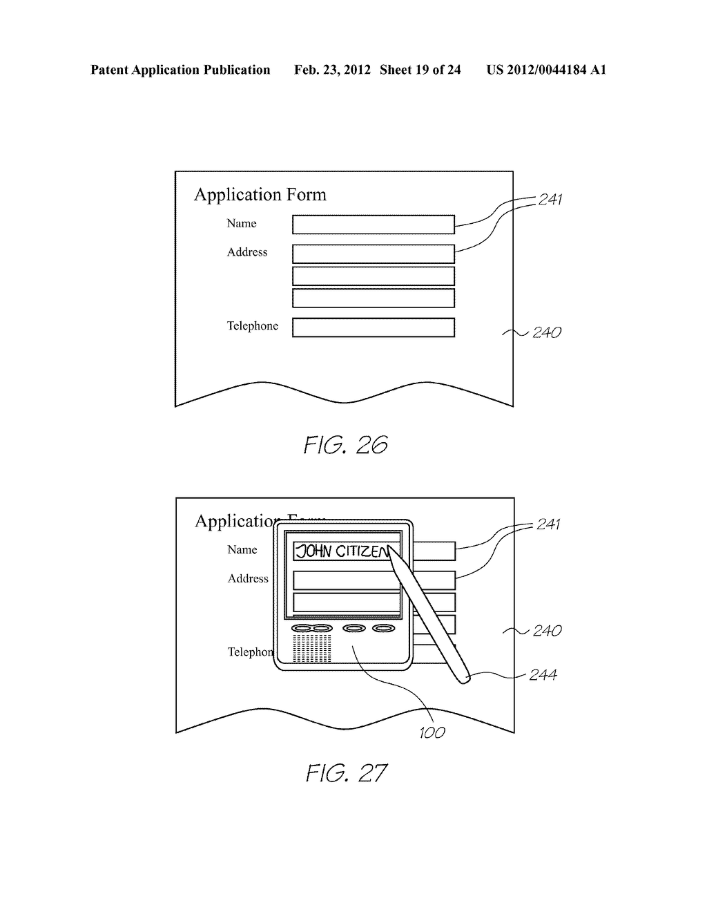 HANDHELD DISPLAY DEVICE HAVING PROCESSOR FOR RENDERING DISPLAY OUTPUT TO     PROVIDE REAL-TIME VIRTUAL TRANSPARENCY - diagram, schematic, and image 20