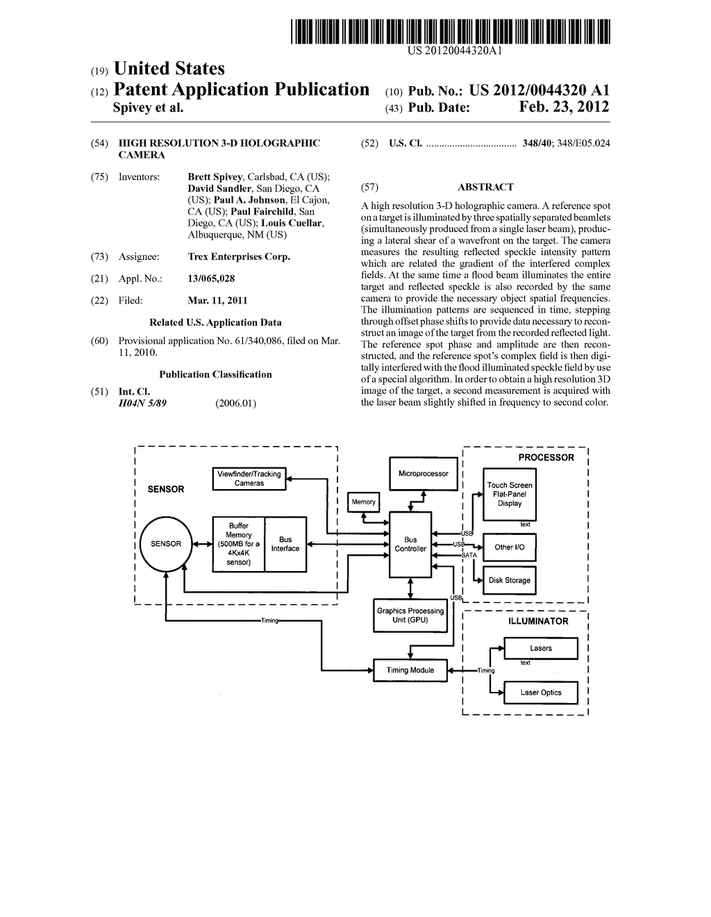 High resolution 3-D holographic camera - diagram, schematic, and image 01